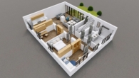 3D-Grundriss BELETAGE - Dein Leben – immer im Urlaub: Exklusives Ostsee-Domizil über 2 Ebenen mit 7 Zimmern in Premium-LAGE.